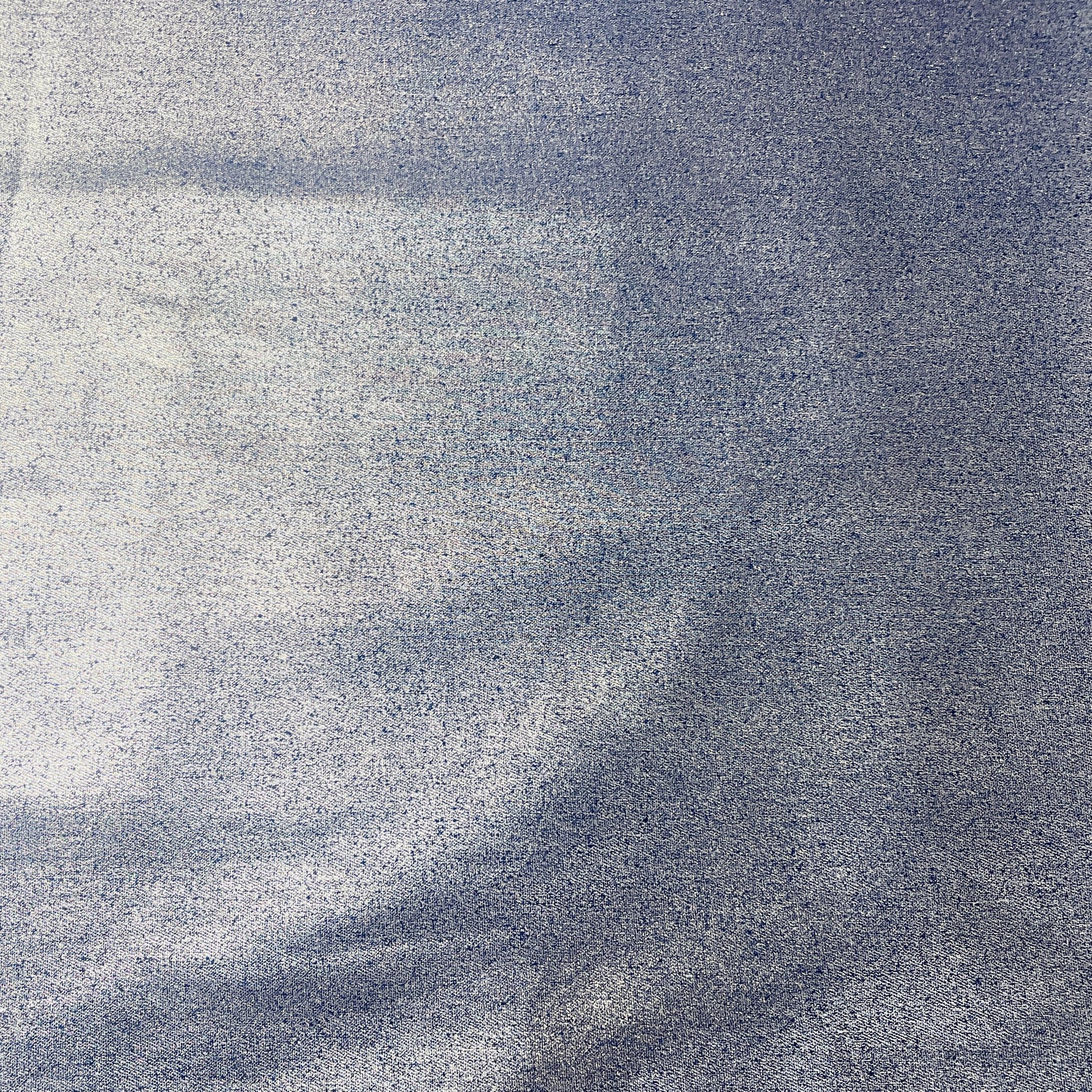 Dark Blue Solid Denim Foil Fabric 19329