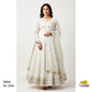 Off White Yellow Thread Embroidery Georgette Fabric AF-19344