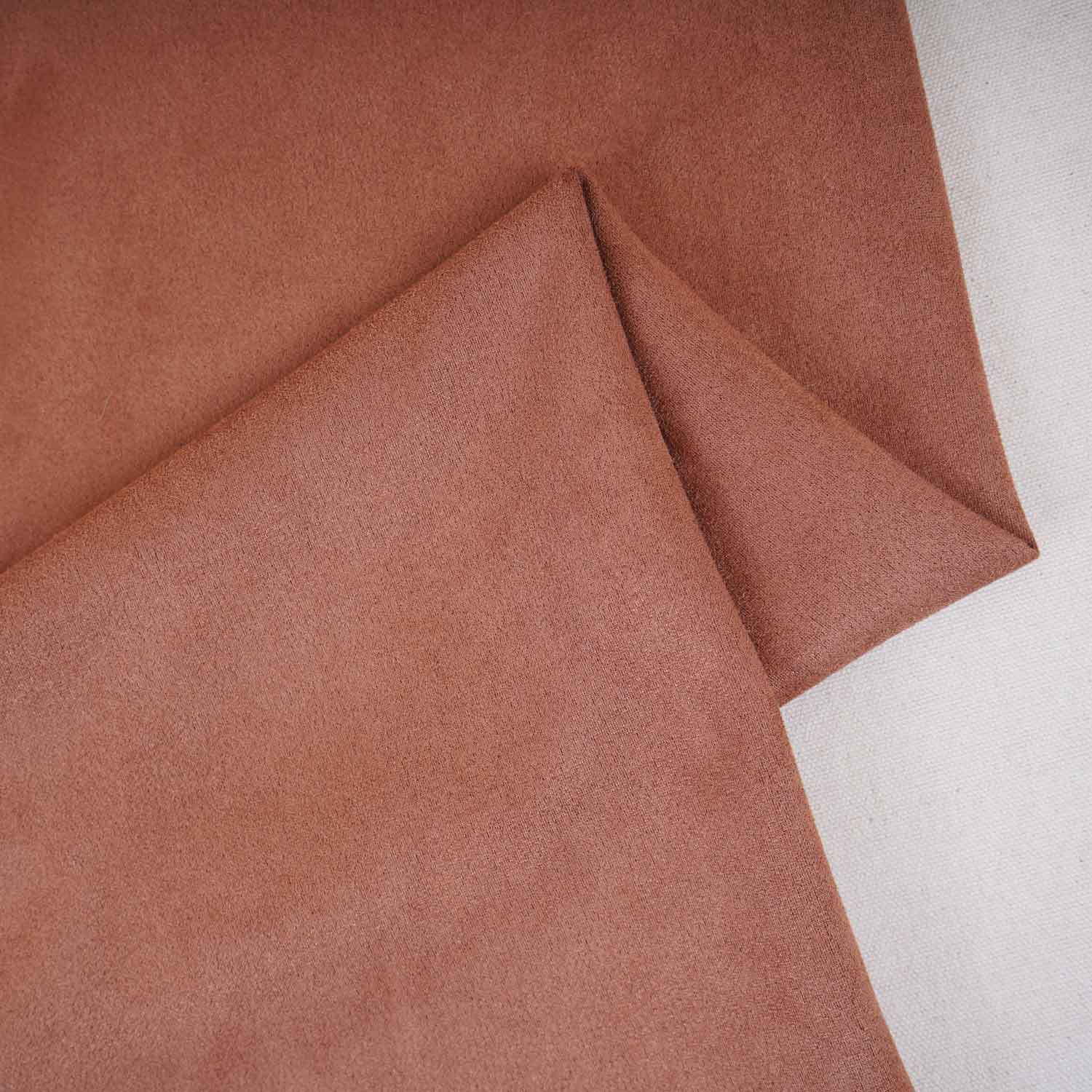 Light Brown Solid Suede Fabric PDM-29194 - TradeUNO