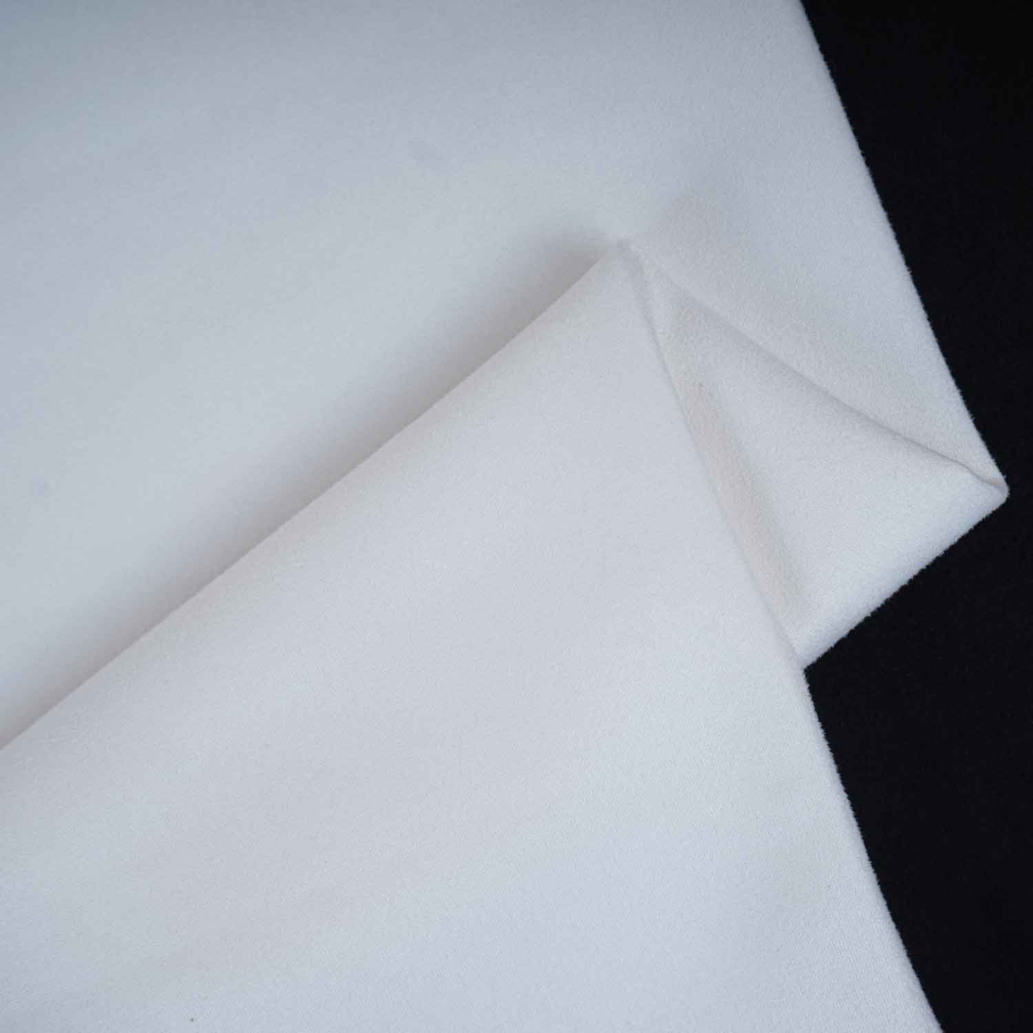 White Solid Suede Fabric PDM-29195 - TradeUNO