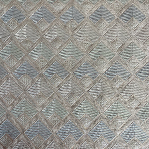 Brown Thread Sequins Embroidery Russian Silk Fabric 19537