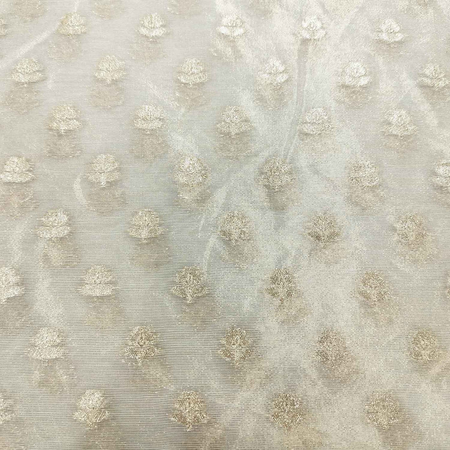 Beige Zari Tanchui Silk Fabric KR-19582