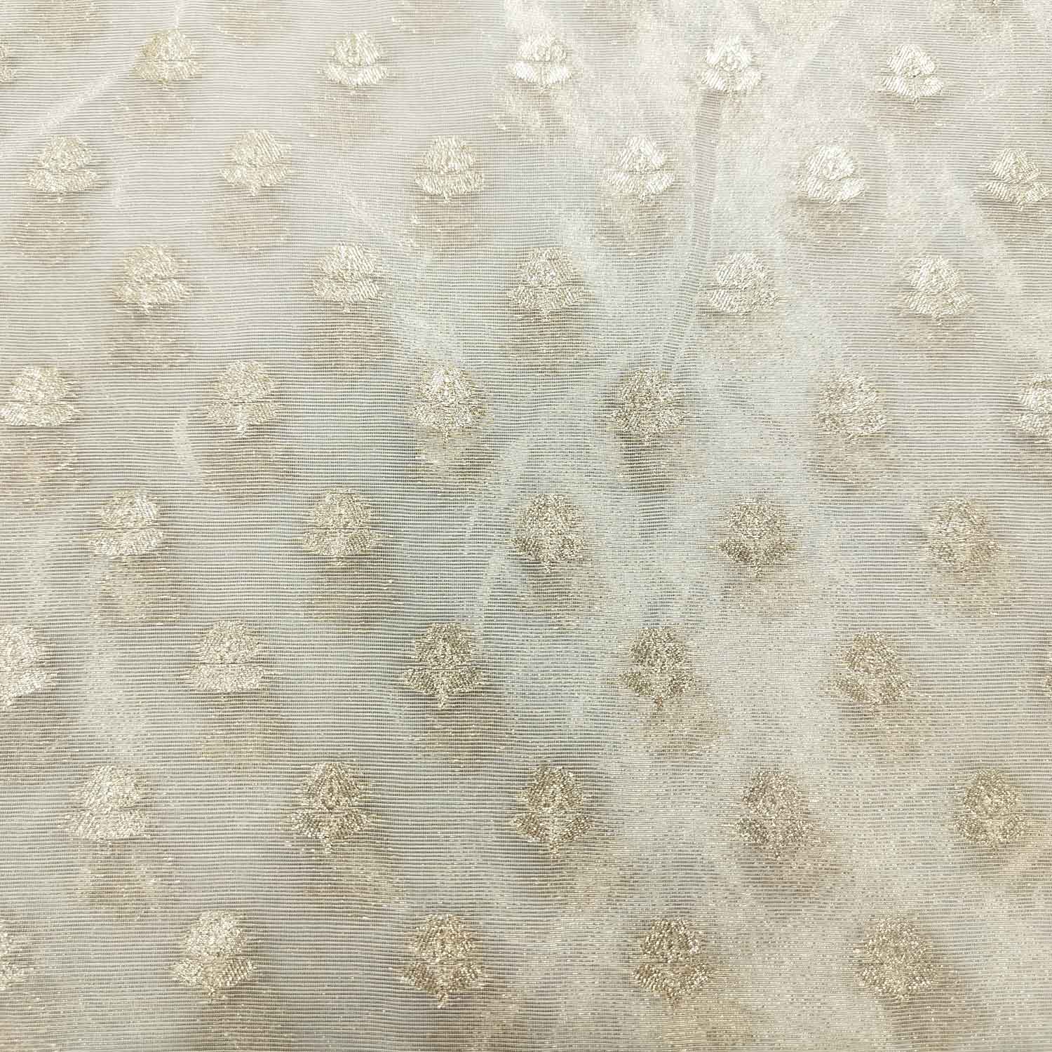 Beige Zari Tanchui Silk Fabric KR-19582