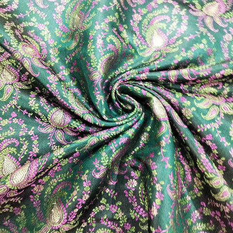 Dark Green Tanchui Silk Fabric KR-19583
