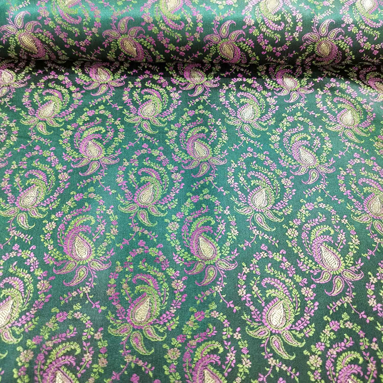 Dark Green Tanchui Silk Fabric KR-19583
