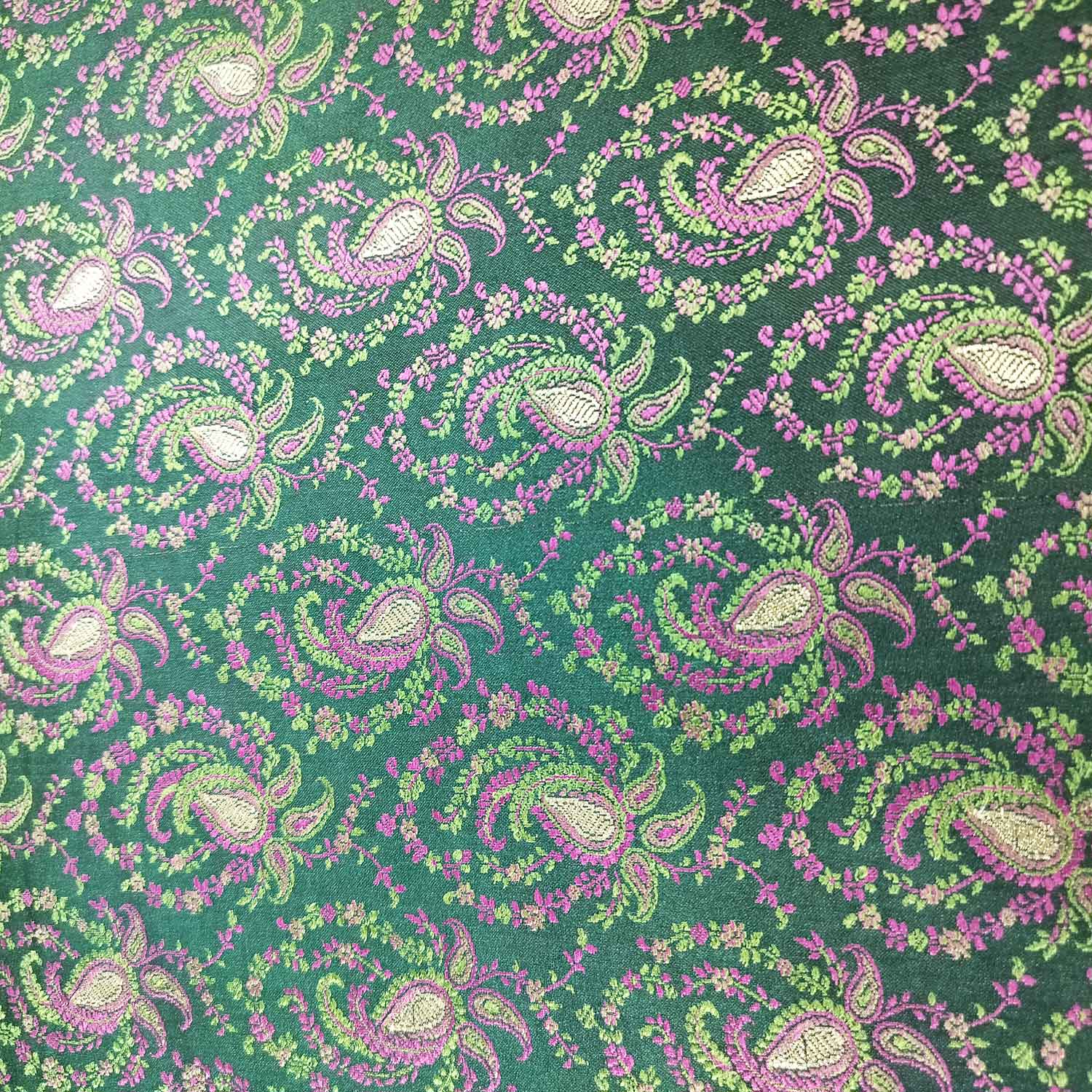 Dark Green Tanchui Silk Fabric KR-19583