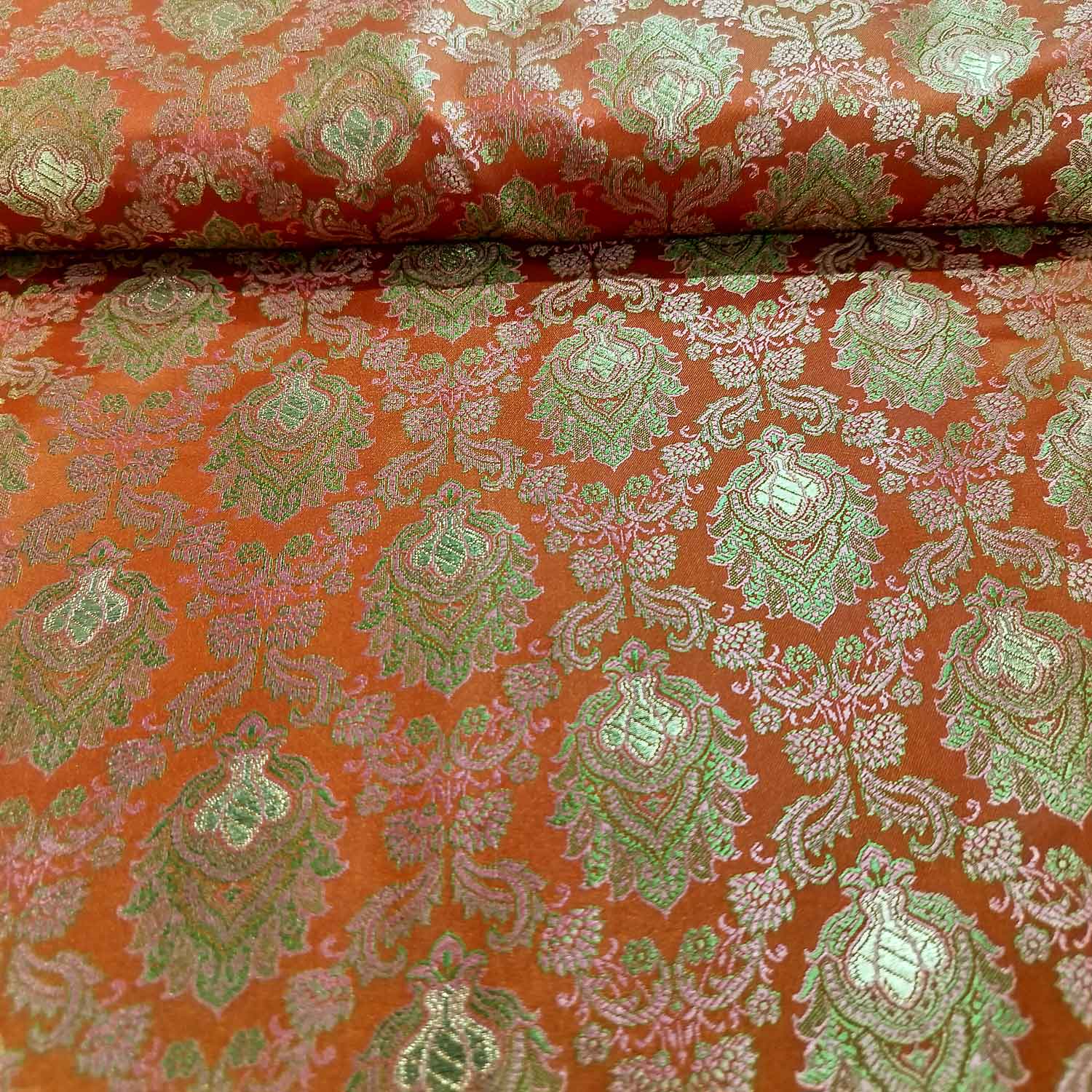 Orange Tanchui Silk Fabric KR-19584