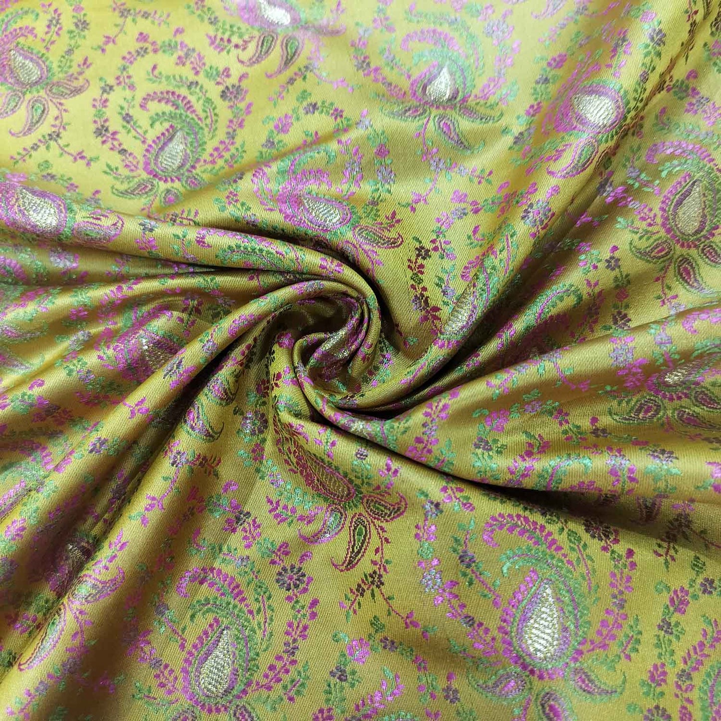Yellow Tanchui Silk Fabric KR-19585
