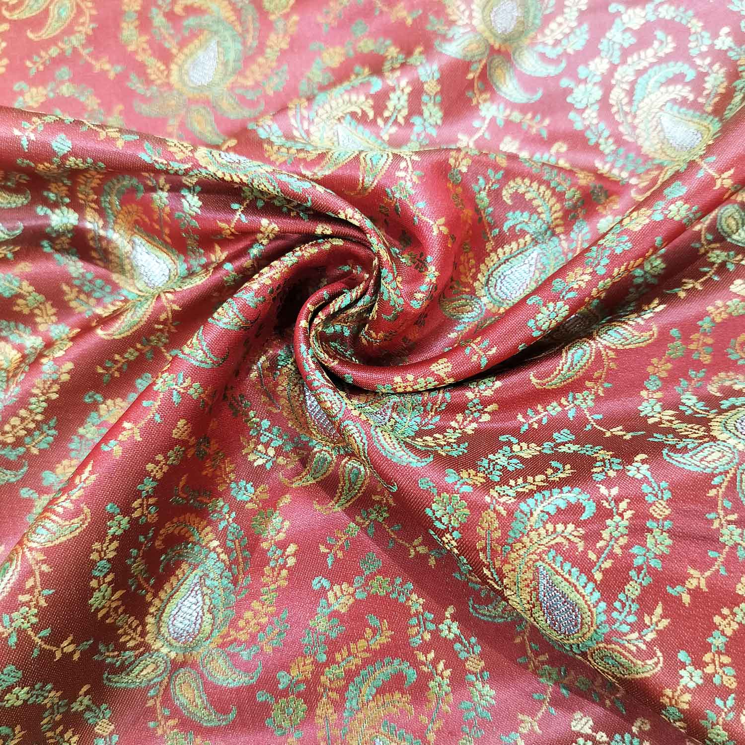 Red Tanchui Silk Fabric KR-19594