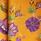 Orange Floral Print Upada Silk Fabric 19600