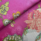 Pink Floral Print Upada Silk Fabric 19601