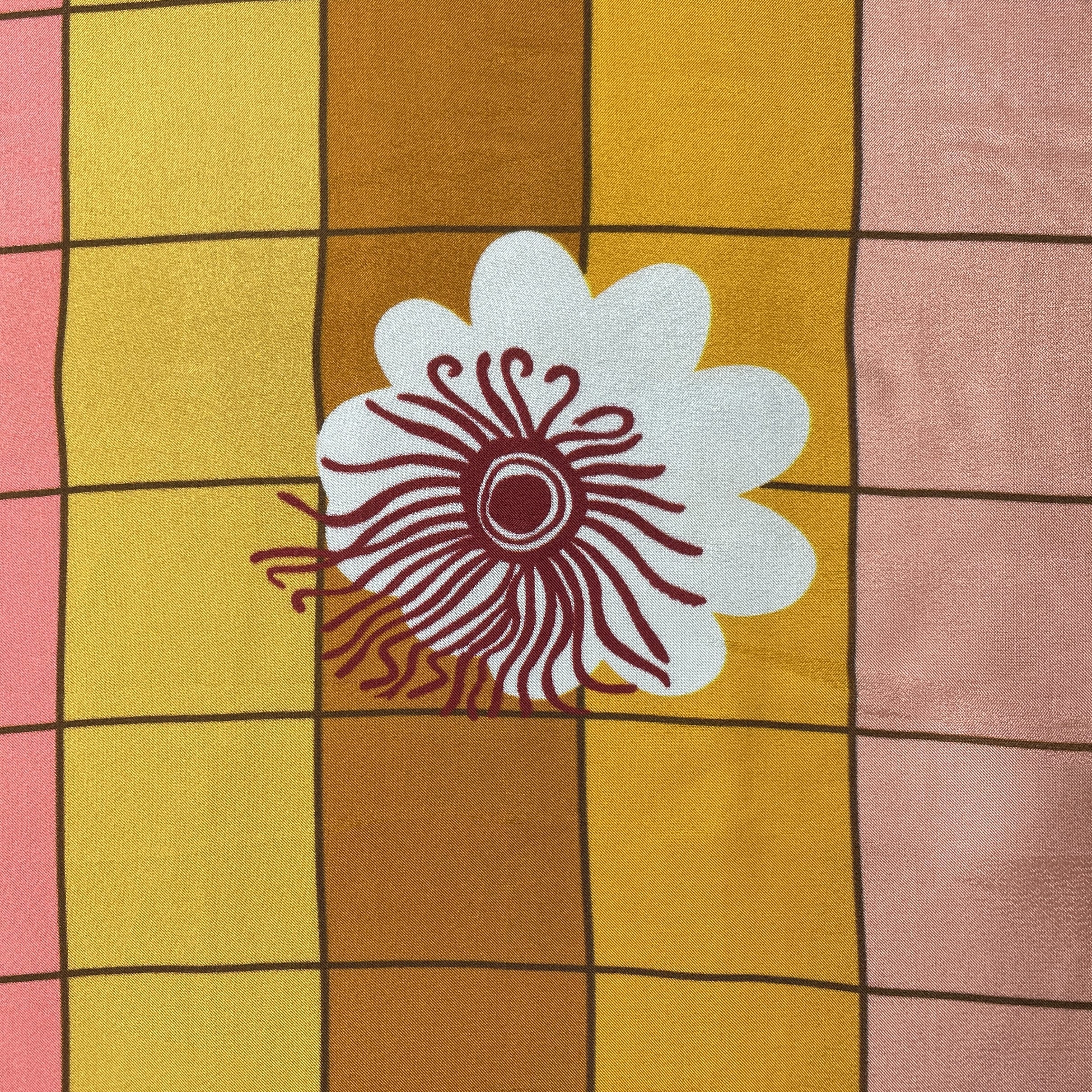 Multicolor Geomatrical Floral Print Upada Silk Fabric 19602 - TradeUNO