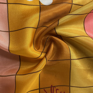 Multicolor Geomatrical Floral Print Upada Silk Fabric 19602