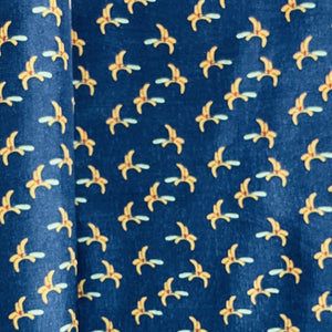 Blue Floral Print Upada Silk Fabric 19607