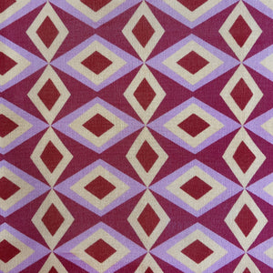 Red Geomatrical Print Upada Silk Fabric 19614