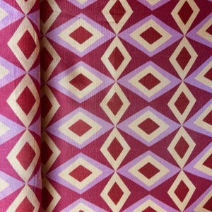 Red Geomatrical Print Upada Silk Fabric 19614