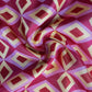 Red Geomatrical Print Upada Silk Fabric 19614