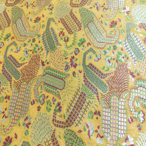 Yellow Khinkhwab Brocade Silk Fabric 354 KR-19653