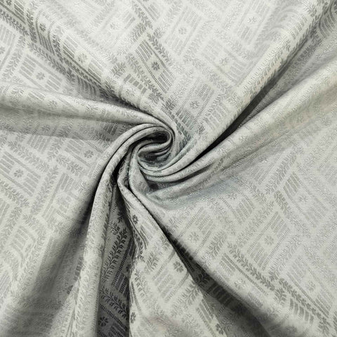 Grey Self Tanchui Cotton Silk Fabric KR-19658