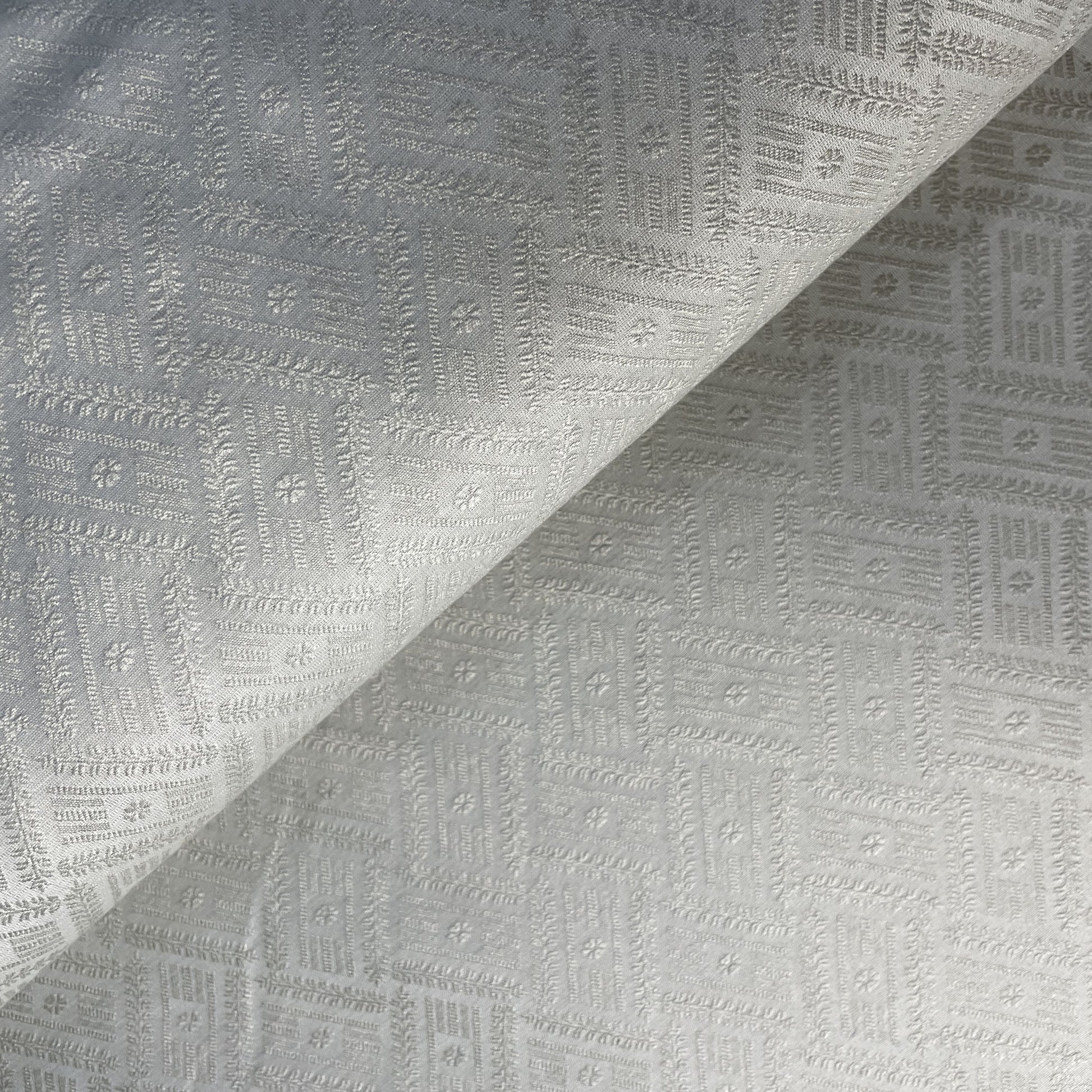 Grey Self Tanchui Cotton Silk Fabric 19662