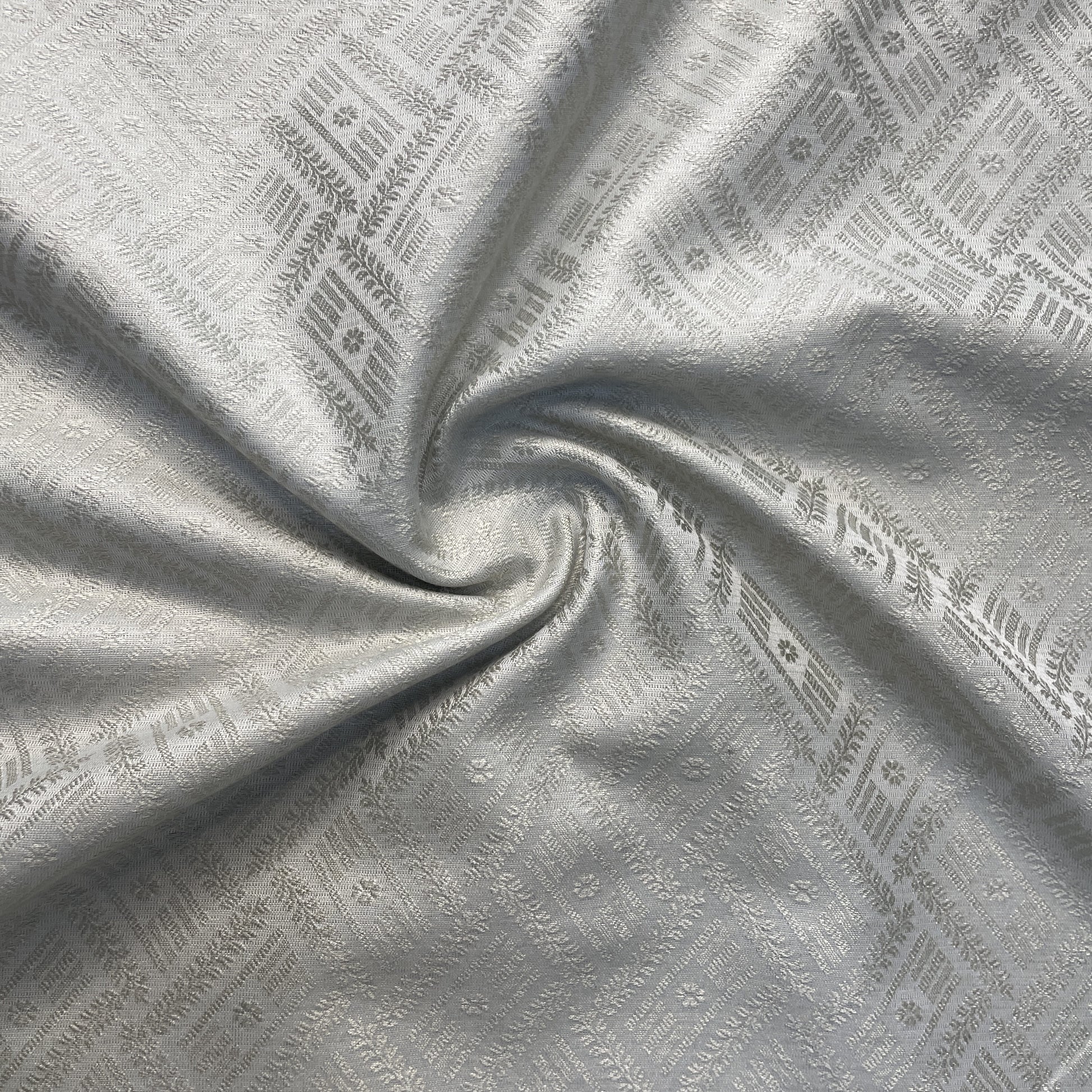 Grey Self Tanchui Cotton Silk Fabric 19662