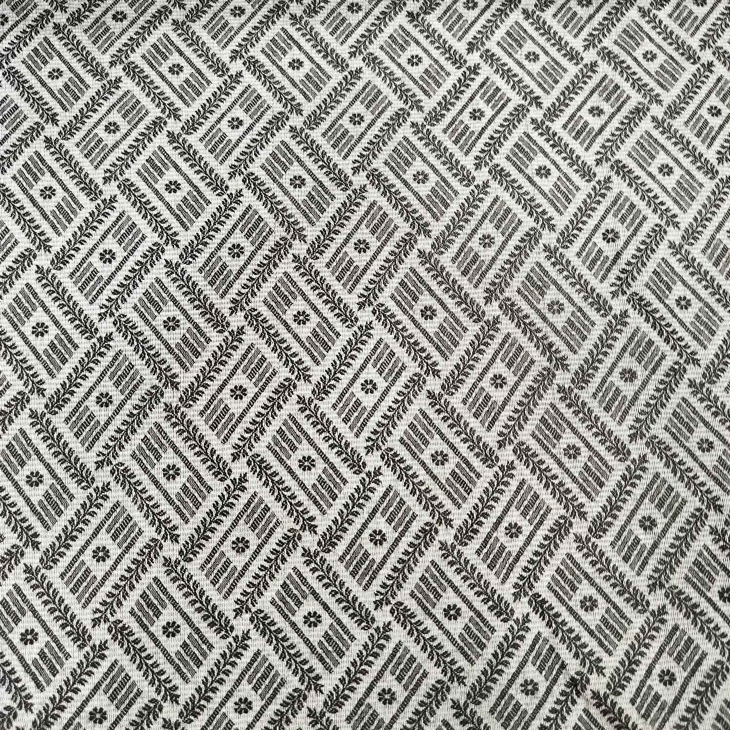 Black & White Self Tanchui Cotton Silk Fabric KR-19663