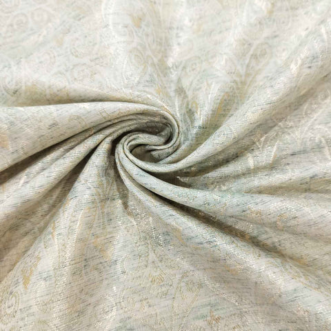 Green Paisley Tanchui Cotton Silk Fabric KR-19665