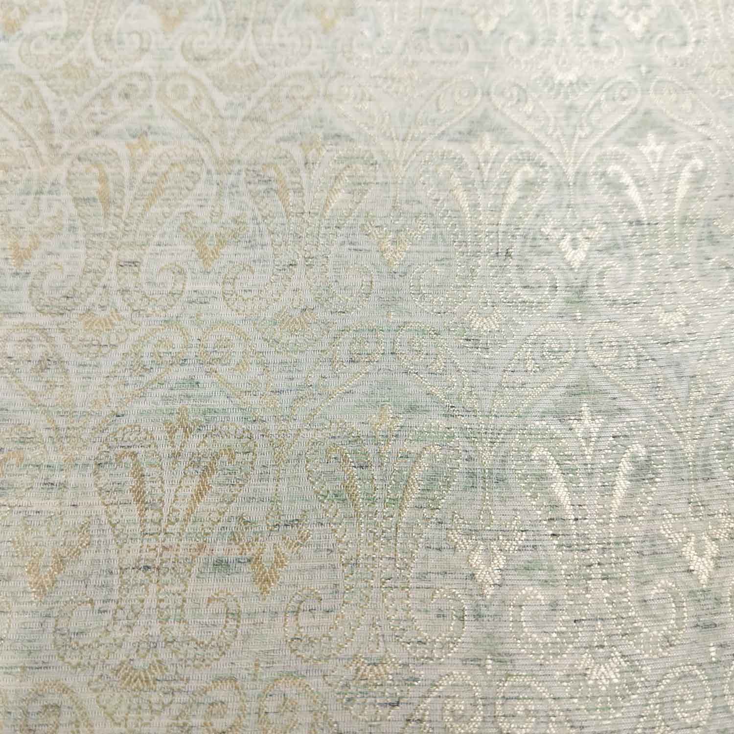 Green Paisley Tanchui Cotton Silk Fabric KR-19665