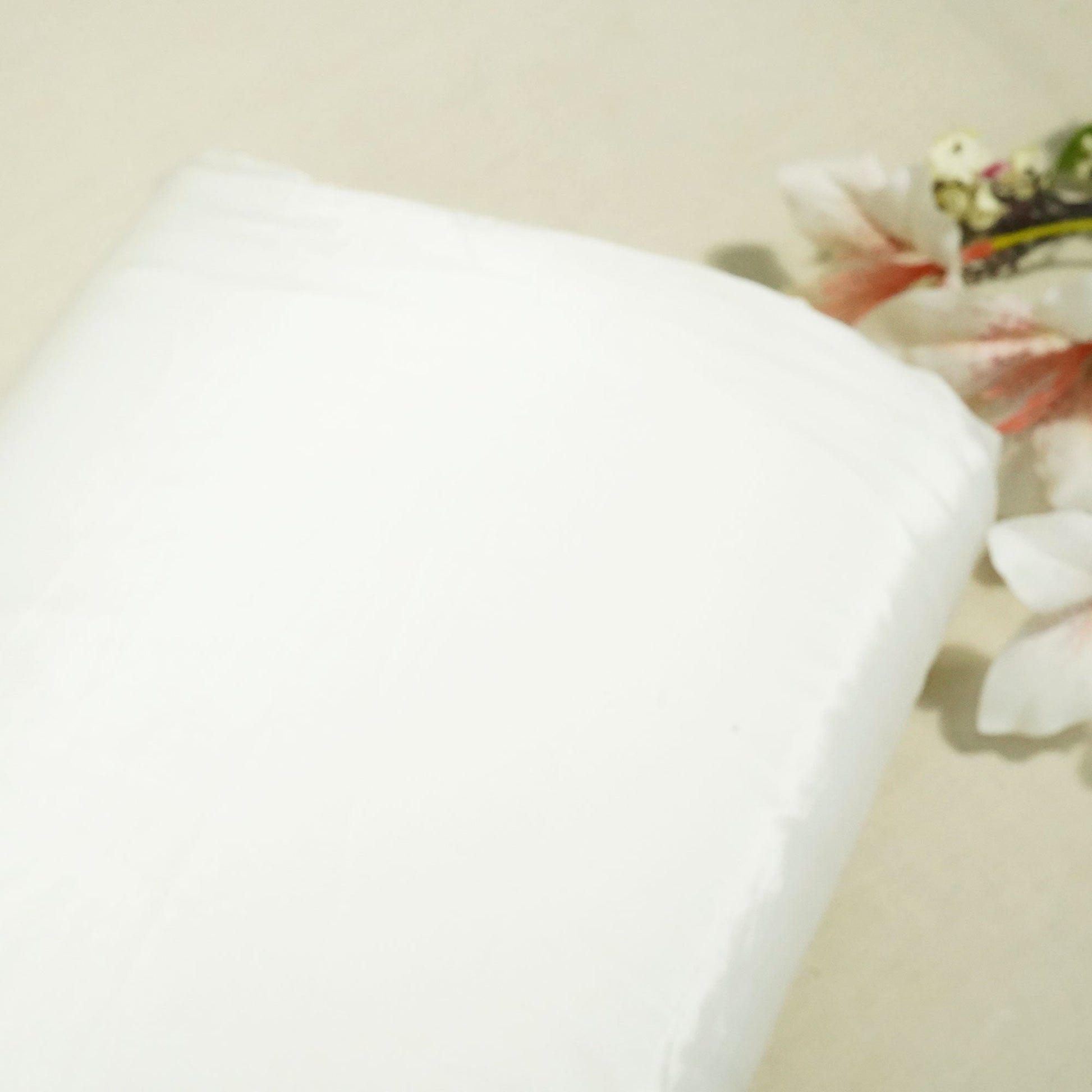 White Solid Natural Crepe Fabric 672 FG-19682