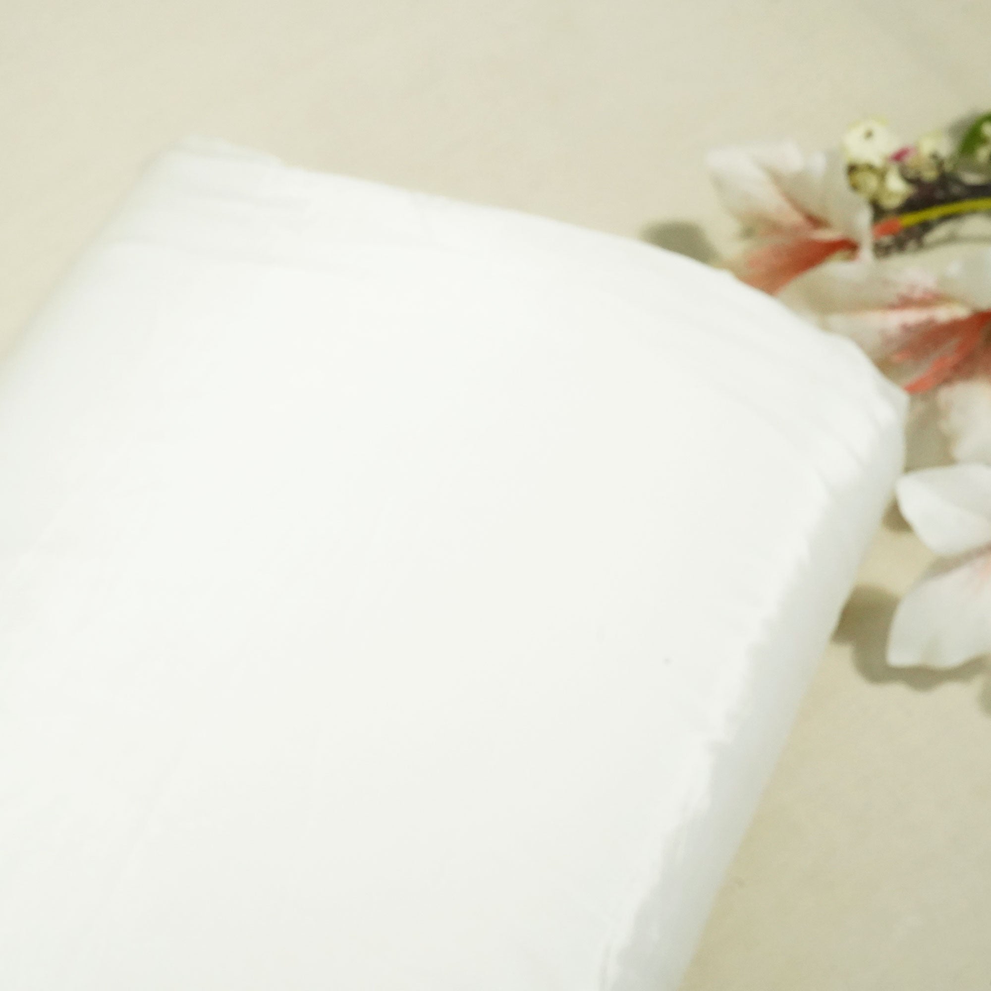 White Solid Natural Crepe Fabric 672 FG-19682