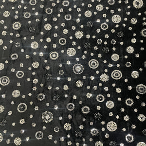 Black Cutdana Sequins Embroidery Valvet Fabric 19704