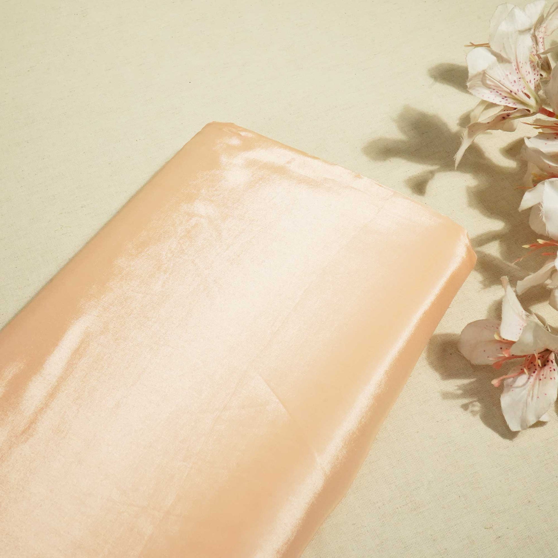 Light Peach Solid Natural Crepe Fabric 01001 GT-19742