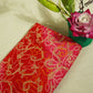 Pink and Red Bandhani Print Dola Silk Fabric 2078 KT-19764