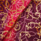 Purple and Pink Bandhani Print Dola Silk Fabric 2078 KT-19767