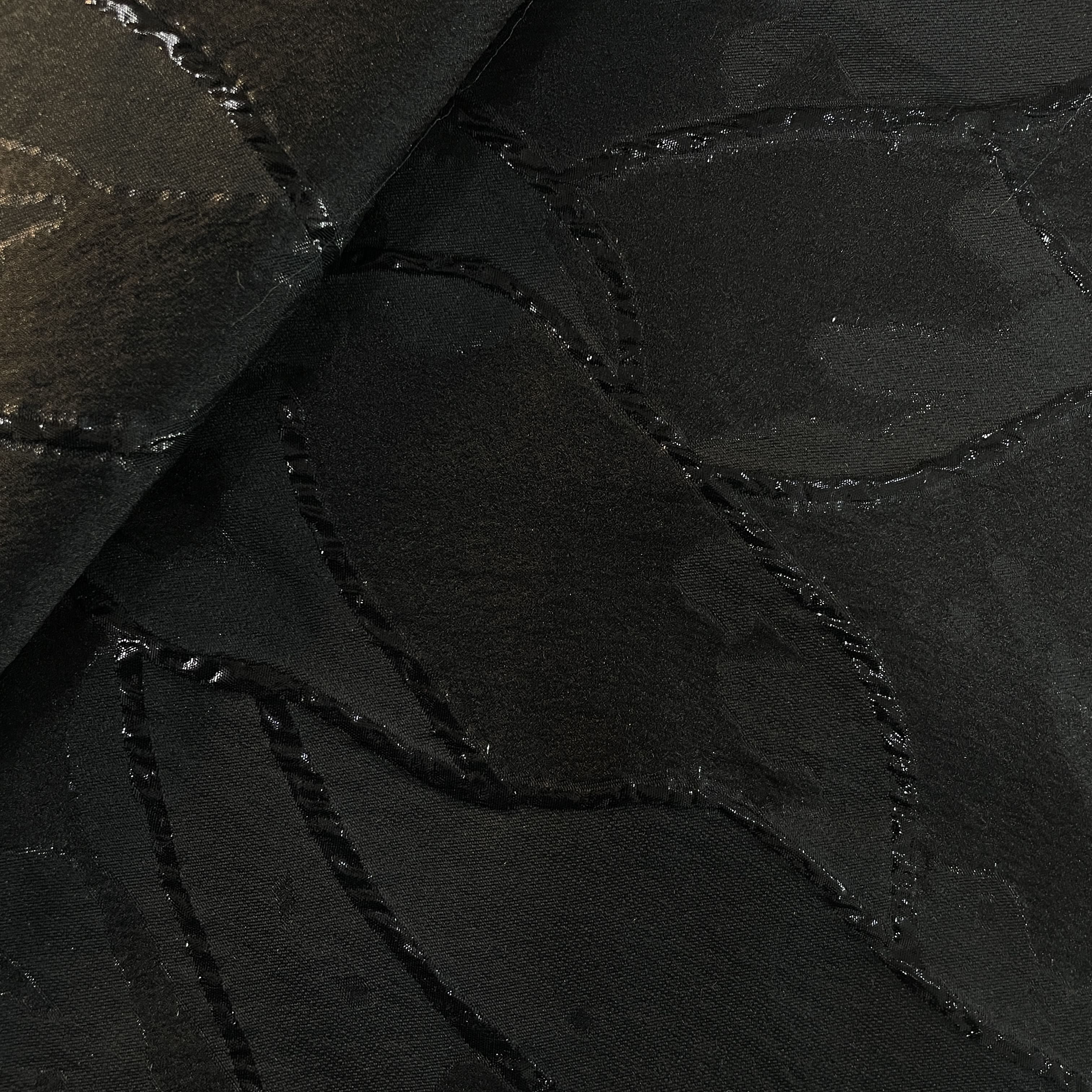 Black Abstarct Print Organza Tissue Fabric 19775