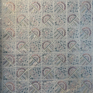 Off White Sequins Thread Embroidery Russian Silk Fabric 19894