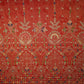 Orange Thread Embroidery Viscose Zari Tissue Fabric 19895