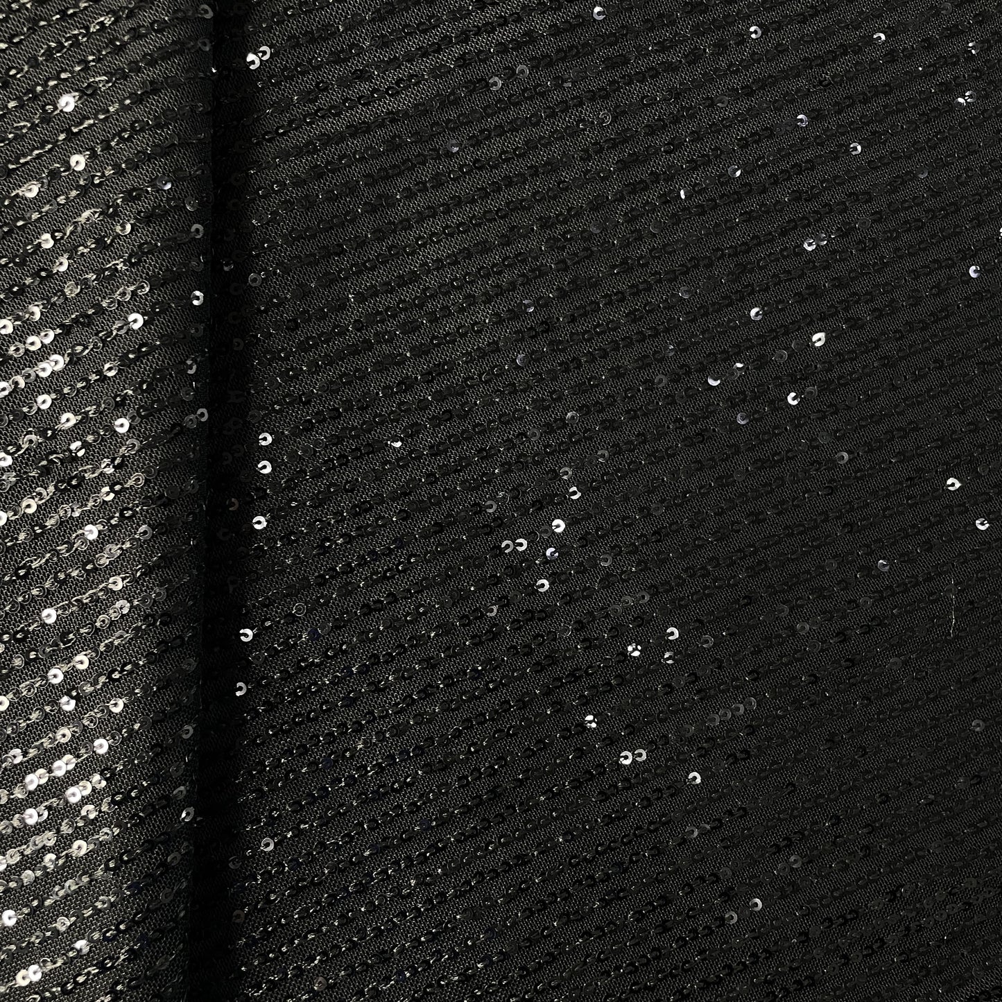 Black Sequins Embroidery Net Fabric 19904