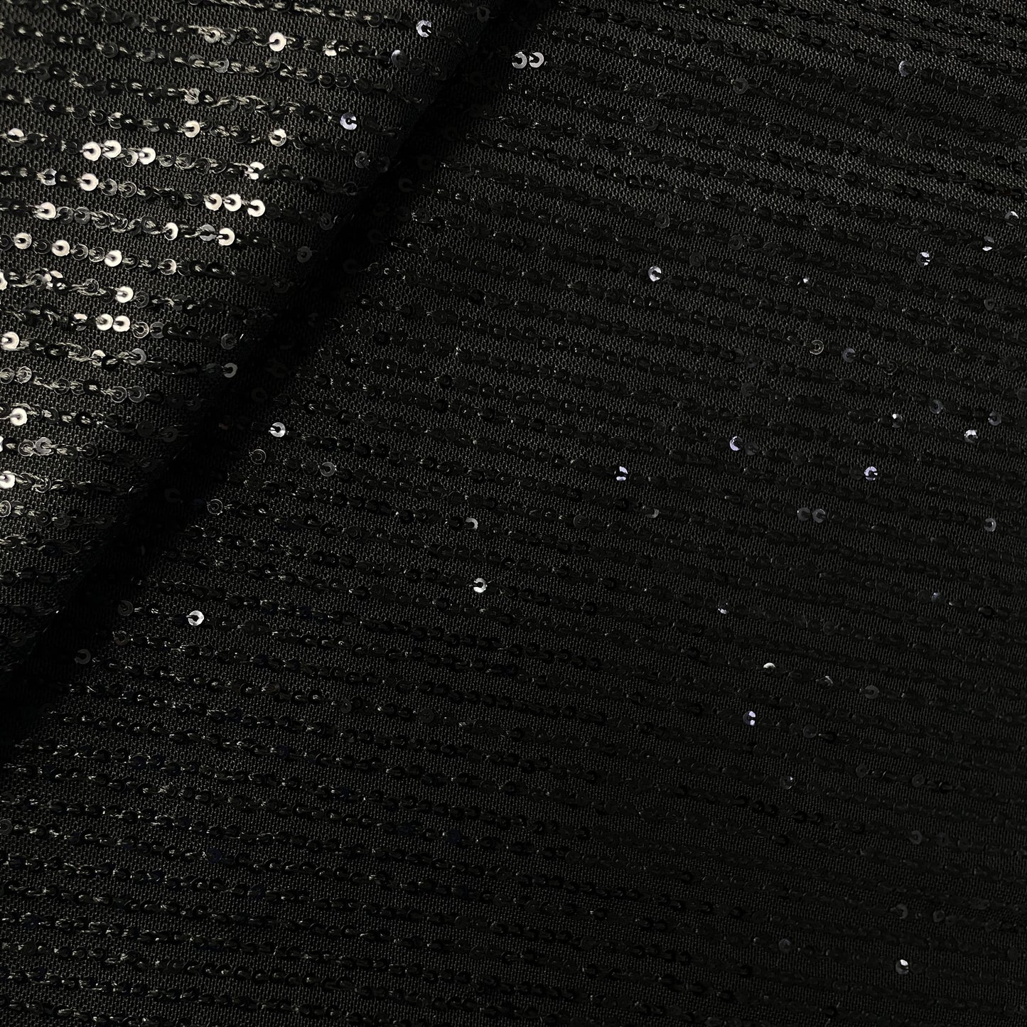 Black Sequins Embroidery Net Fabric 19904
