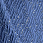 Blue Sequins Thread Embroidery Russian Silk Fabric 19919