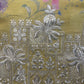 Yellow Floral Embroidery on Border Organza Fabric 19935