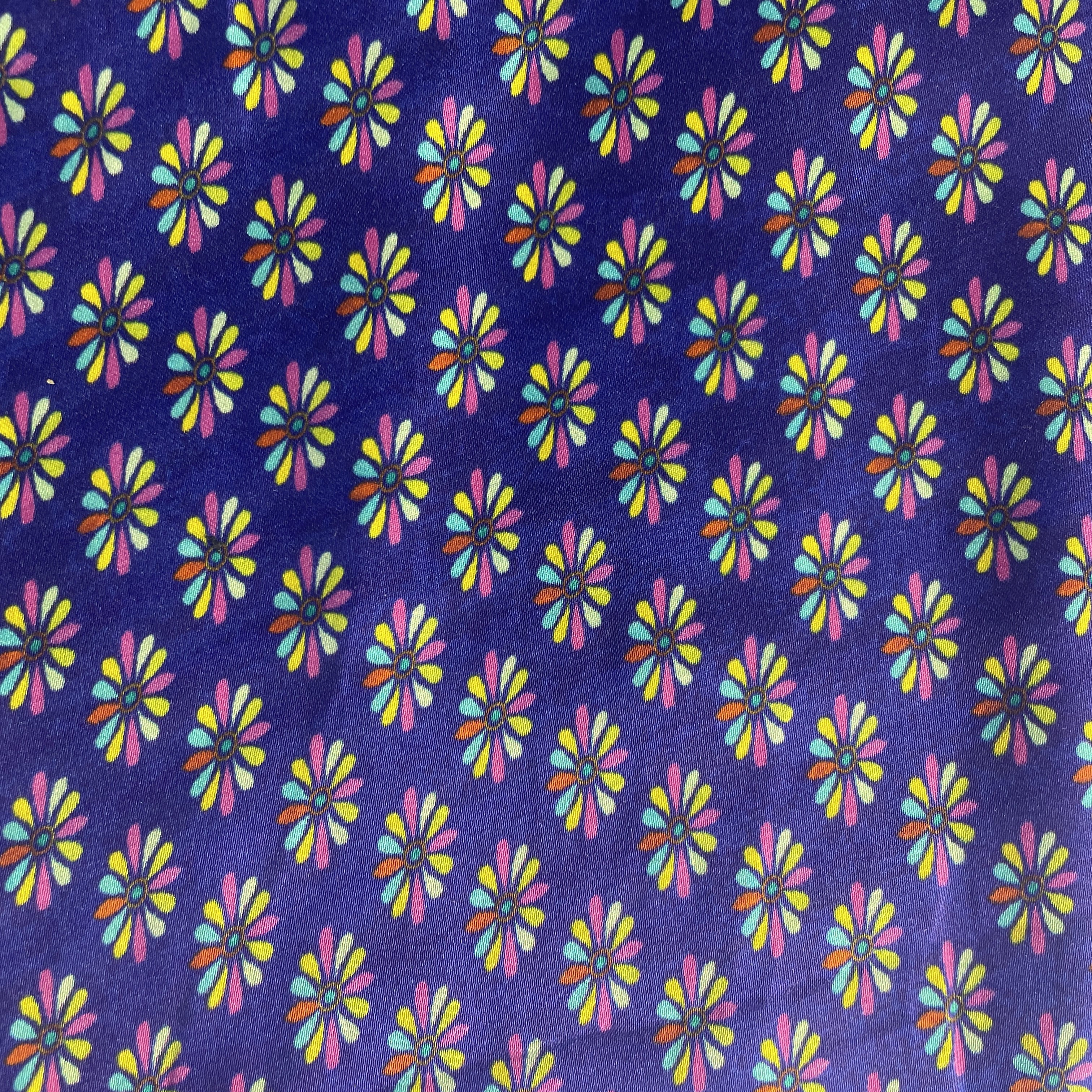 Purple Floral Print Modal Satin Fabric 19959