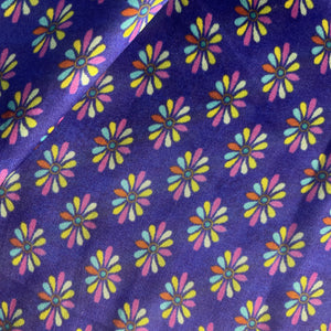 Purple Floral Print Modal Satin Fabric 19959