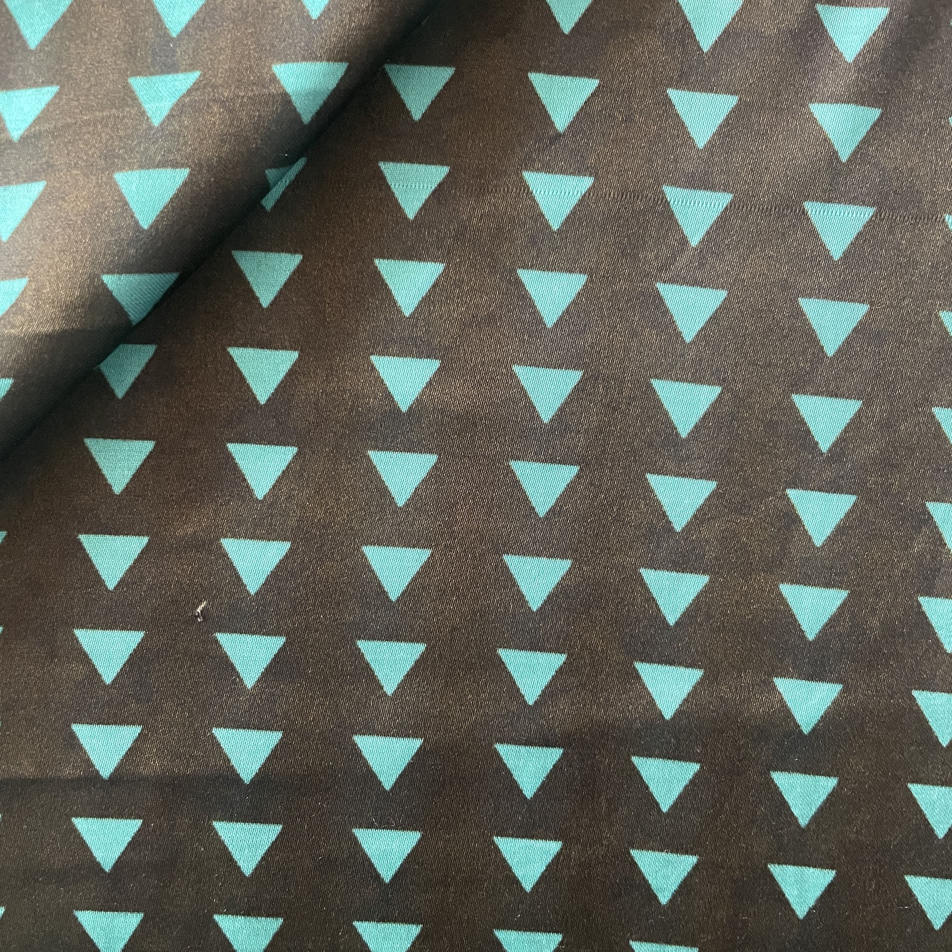 Green Geometrical Print Modal Satin Fabric 19967