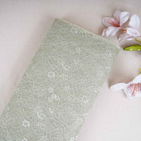 Parrot Green Floral Embroidery Lace Fabric LI-29200