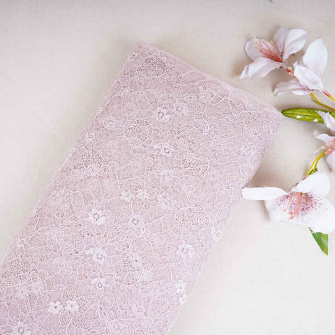 Baby Pink Floral Embroidery Lace Fabric LI-29202