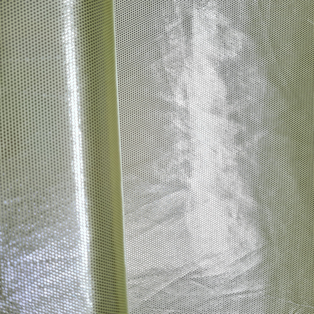 Pastel Yellow Imported Shimmer Foil Knit Lycra Fabric - TradeUNO