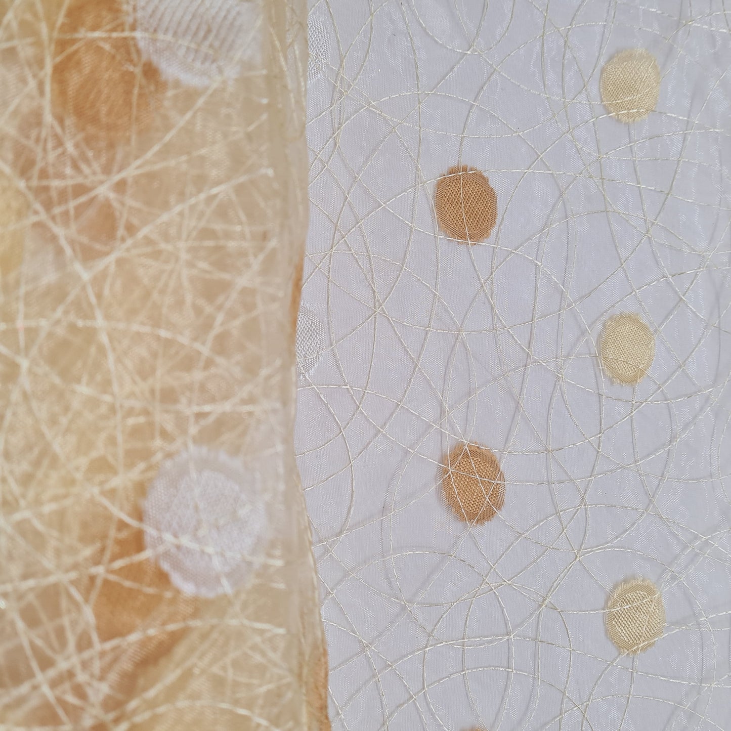 Cream Jacquard Thread Embroidery Organza Fabric - TradeUNO