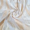 Peach Pink With Gold Foil Organza Jacquard Fabric
