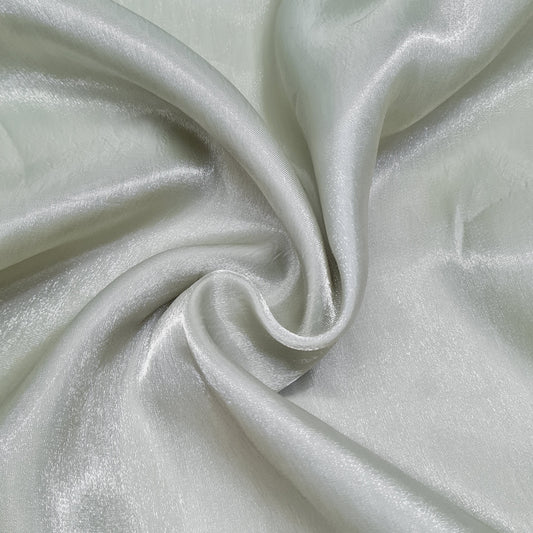 Moss Green Solid Satin Organza Fabric